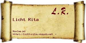 Licht Rita névjegykártya