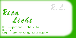 rita licht business card